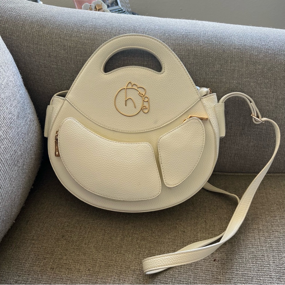 Homage Year Ova Bag White Pebbled Leather